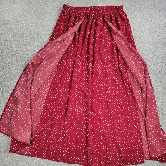 Shein Curve Womens Skirt 1XL Red White Polka Dot A Line Holiday Christmas Pleats - Picture 4 of 14